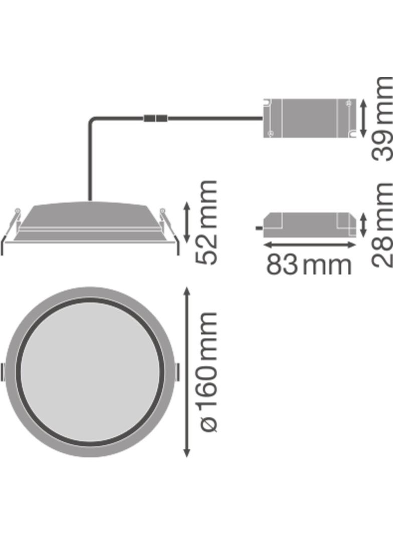 Oprawa DOWNLIGHT ALU DALI DN150 14W 3000K WT IP44