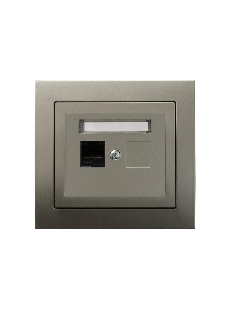 KIER Gniazdo komputerowe pojedyncze kat. 5e MMC kolor satyna light GPK-1W/K/45 OSPEL