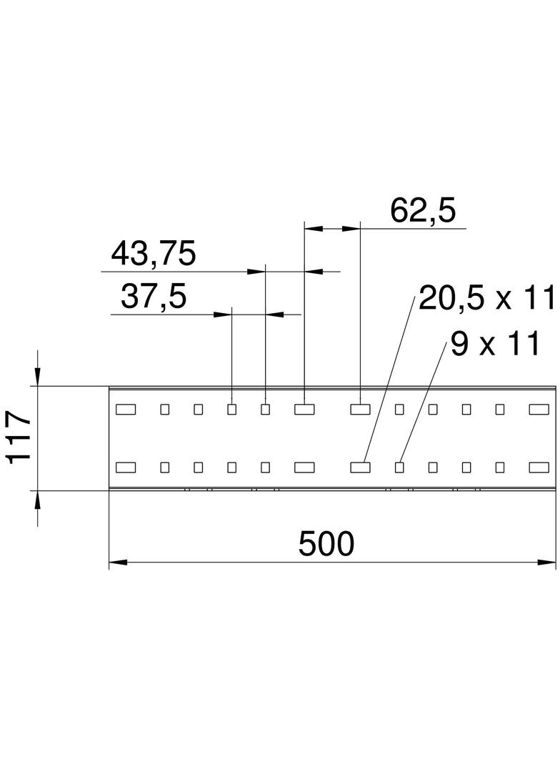 WRVL 110, ŁĄCZNIK WZDŁUŻNY DŁUGI 500MM FT