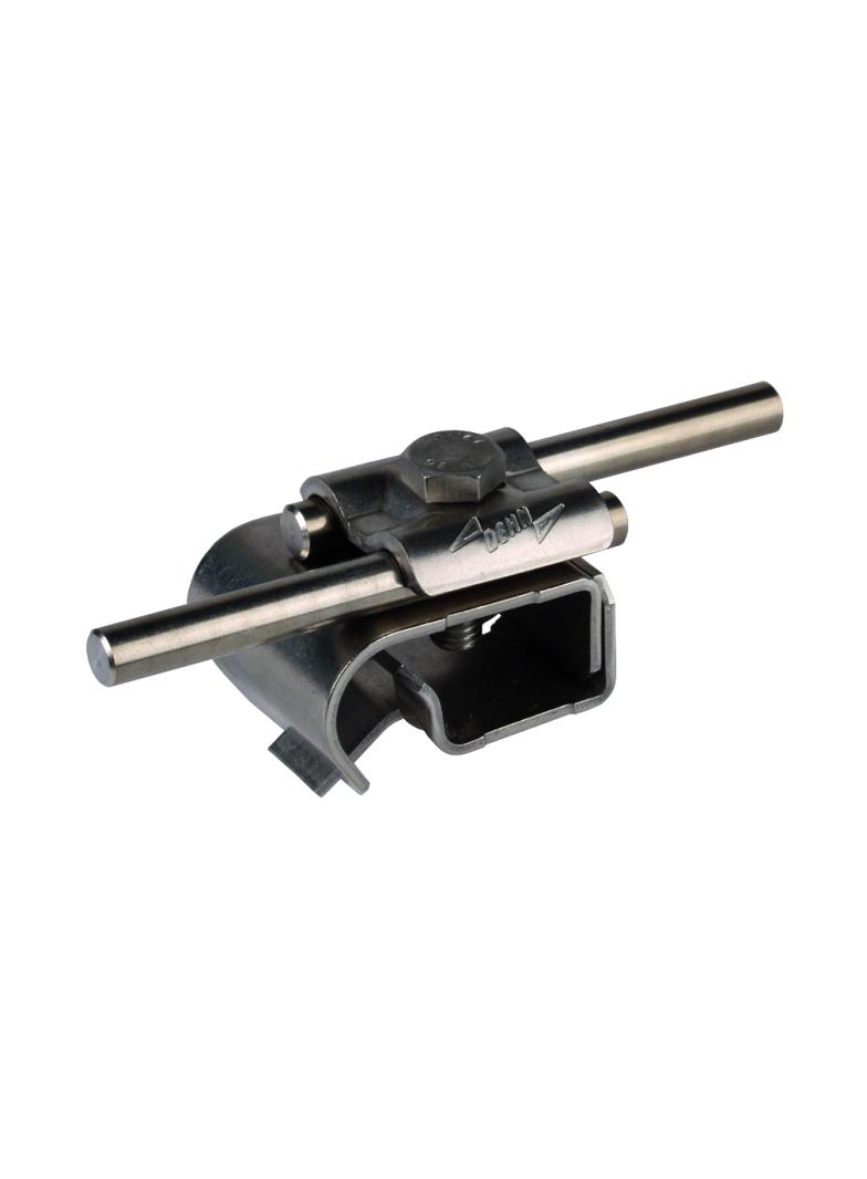 Zacisk do rynny, do zawiniętych brzegów 16-22 mm, stal nierdzewna NIRO