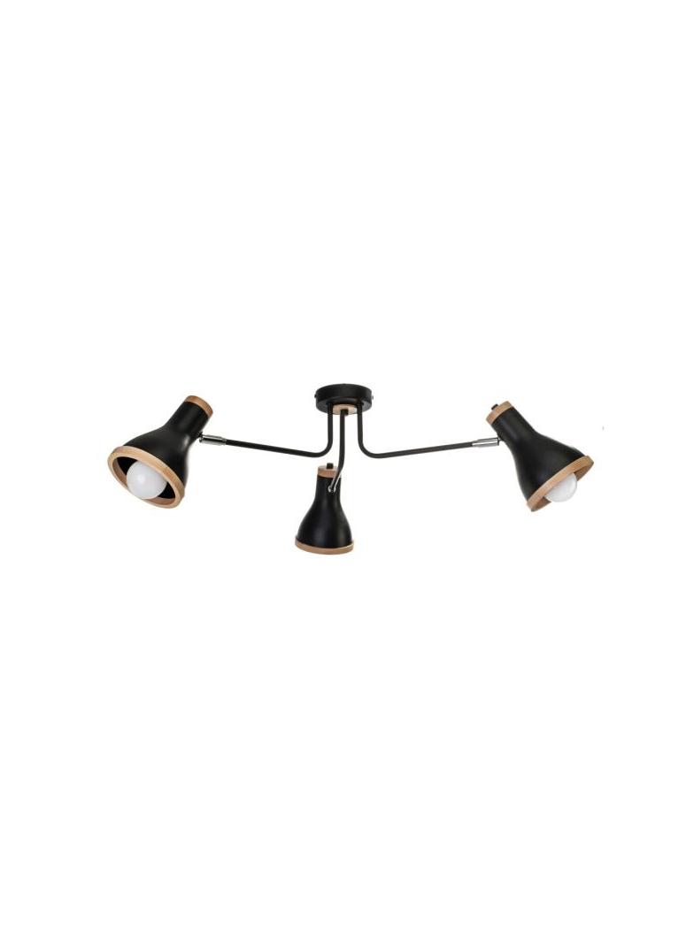 Milagro plafon Holly 3xE27 czarno/drewniany MLP6257