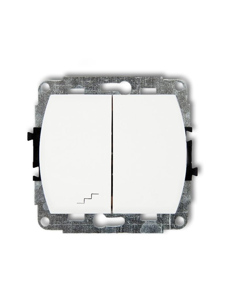 TREND Mechanizm łącznika jednobiegunowego ze schodowym (wspólne zasilanie) biały
