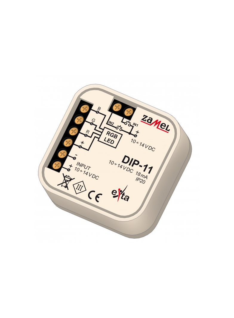 STEROWNIK RGB PRZEWODOWY TYP: DIP-11