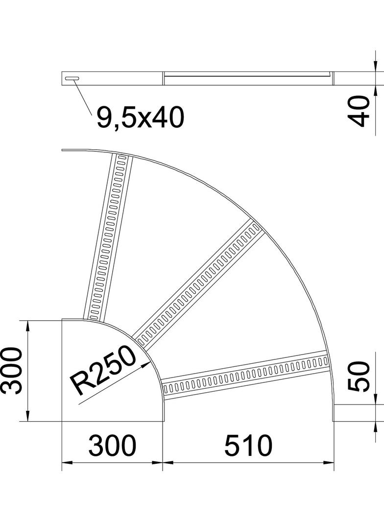 SLB 90 62 500ALU Łuk 90°