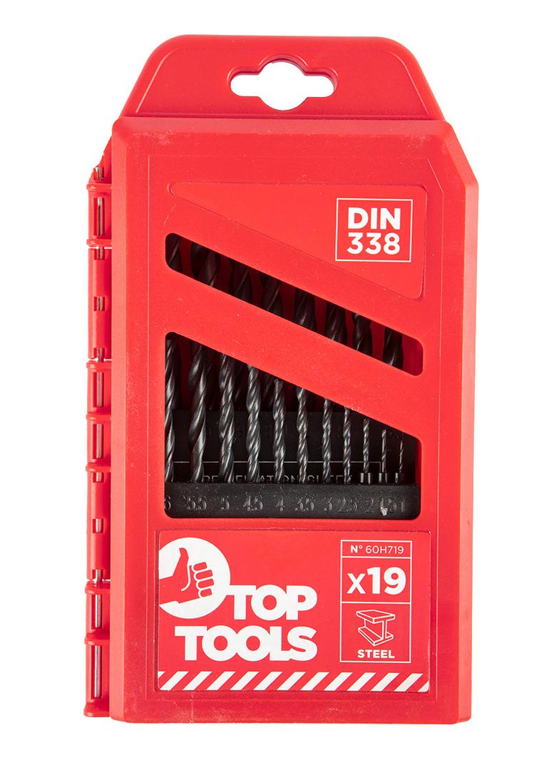 Wiertła do metalu HSS, 1.0-10.0 mm, zestaw 19 szt.