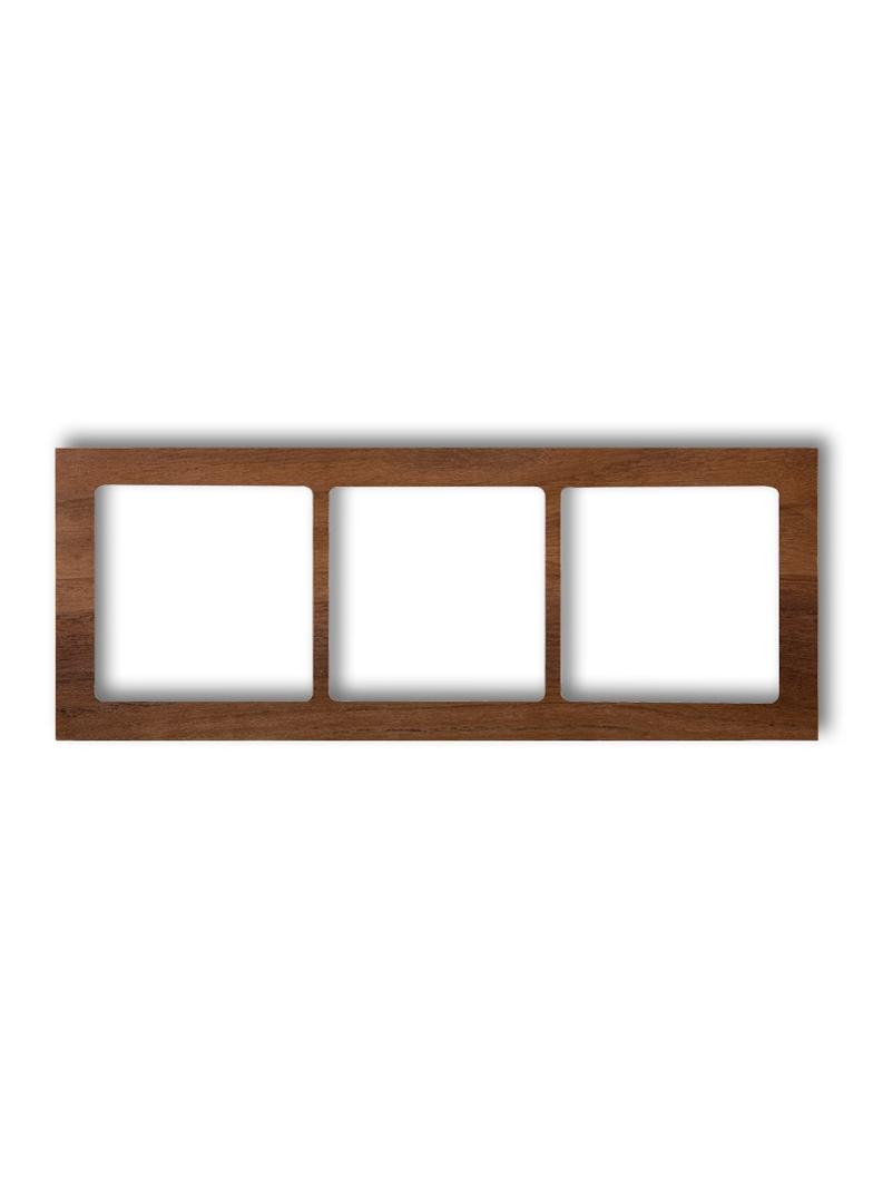 DECO Ramka uniwersalna potrójne - drewno (orzech amerykański) orzech amerykański