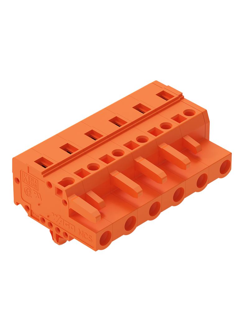 MCS-MIDI Classic gniazdo 6-bieg. pomarańczowe raster 7,62 mm /50szt./ WAGO