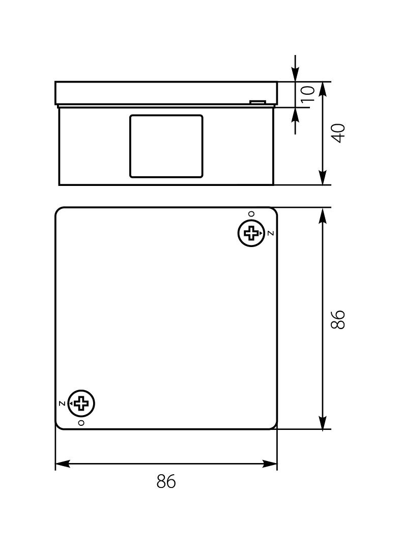 VP-21 Puszka n/t 86x86x40mm IP55 4-wl 2wkr dł.gum. Z-ac. biała VP 021-51 61.122 OPATÓWEK