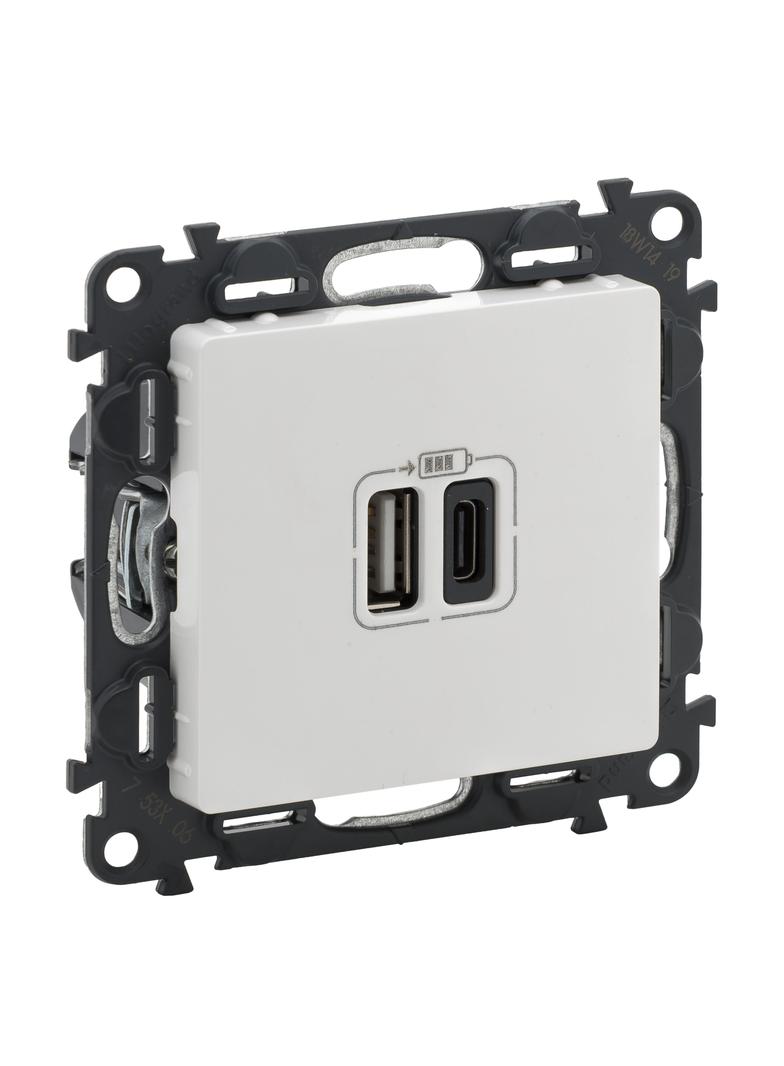 Valif:B Ładowar 2Xusb A+C 3A 753106 LEGRAND