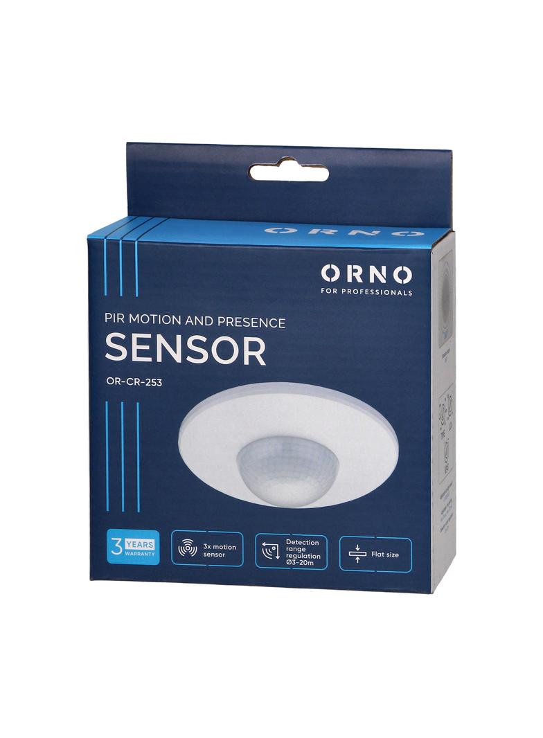 Czujnik ruchu 360 st. IP20, 2000W, 3 sensory, regulacja zasięgu O3m-20m