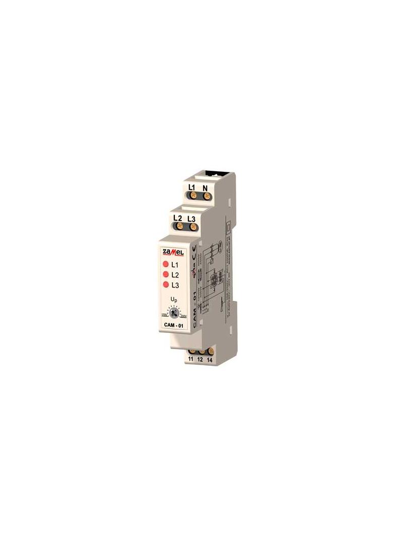 CZUJNIK ZANIKU FAZY (ASYMETRII 230/400V AC TYP: CAM-01 EXT10000017 EXT10000017-WPL ZAMEL