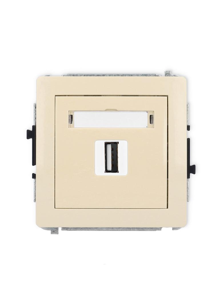 DECO Mechanizm gniazda pojedynczego USB A-A 2.0 beżowy