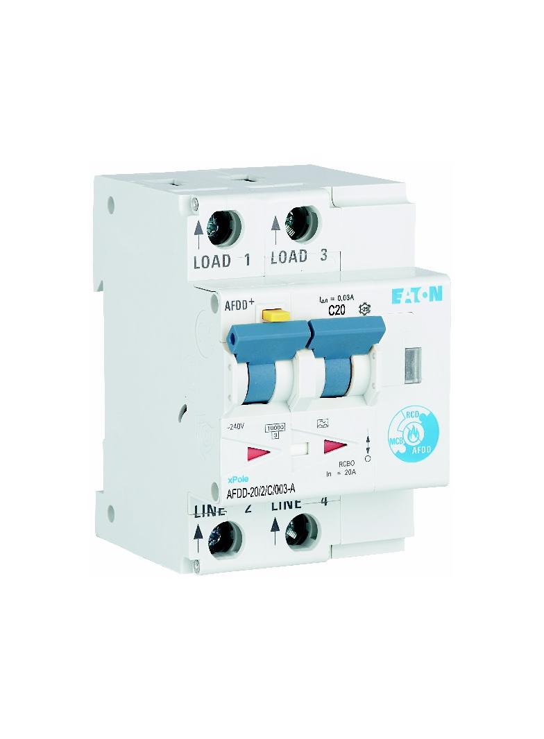 AFDD-20/2/C/003-A Przeciwpożarowy detektor iskrzenia 10kA C20A 2P 30mA typ A 187222 EATON