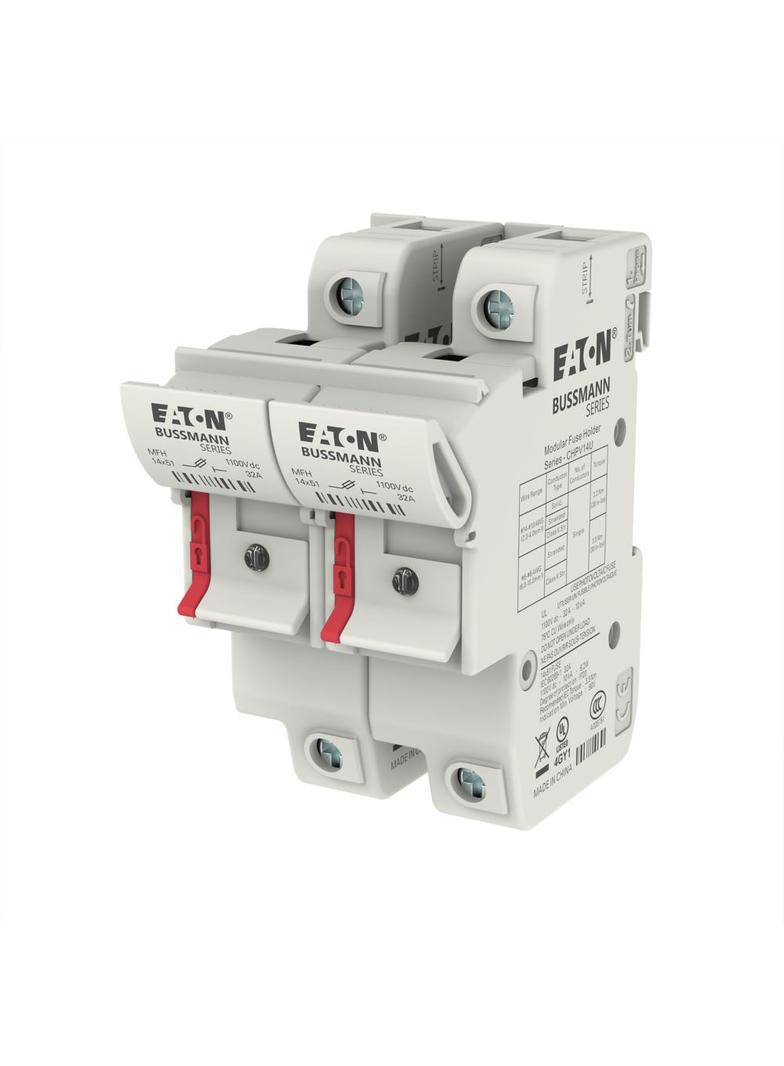 2 Pole 14x51 MFH PV Neon Indicator Podstawa wkł. cyl. 14x51 gPV 2p 32A 1500 Vdc wskaźnik fotow CHPV1