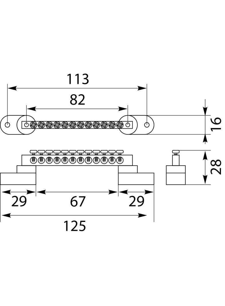 Listwa zaciskowa LZPG-12P OPATÓWEK