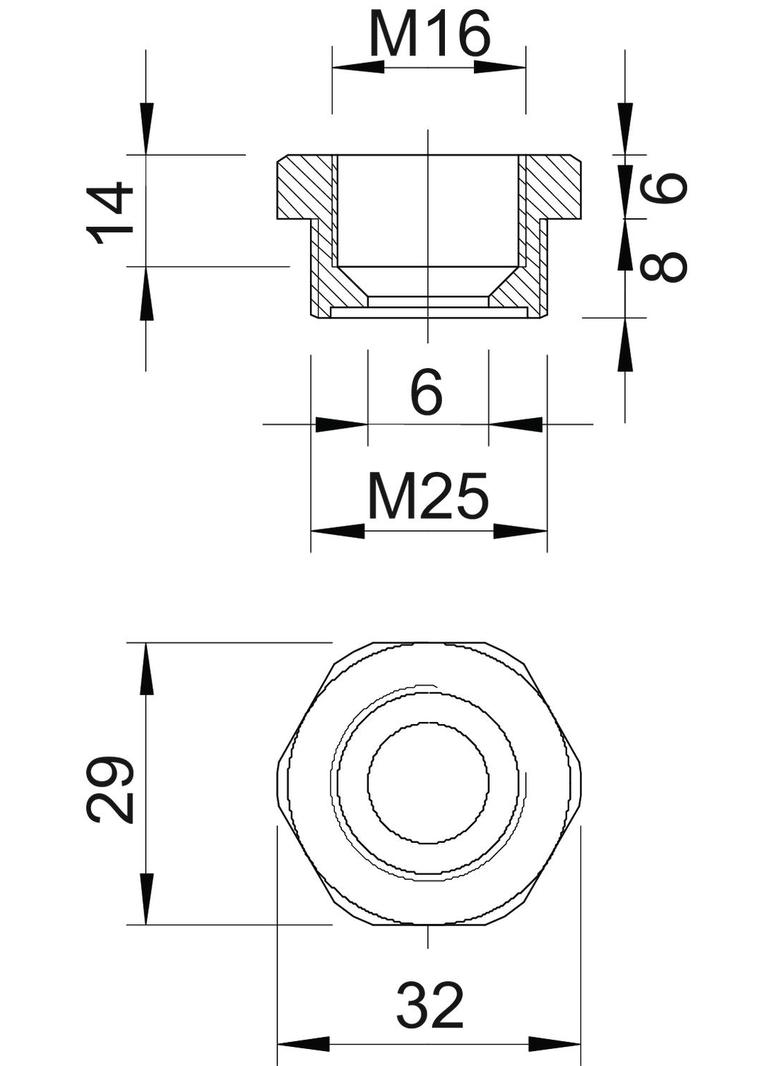 107/R M, REDUKCJA M25-M16 POLIAMID