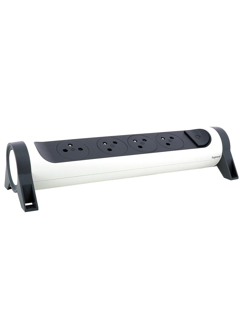 PRZEDŁUŻACZ PREMIUM, OBROTOWY, 4X2P+Z, BEZ PRZEWODU (WIELOGNIAZDOWY BLOK PRZENOŚNY) - BIAŁY/GRAFITOW