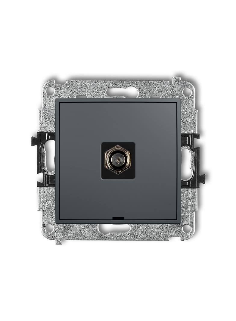 ICON Mechanizm gniazda antenowego pojedynczego typu F (SAT) niklowany, bez pola opisowego grafitowy