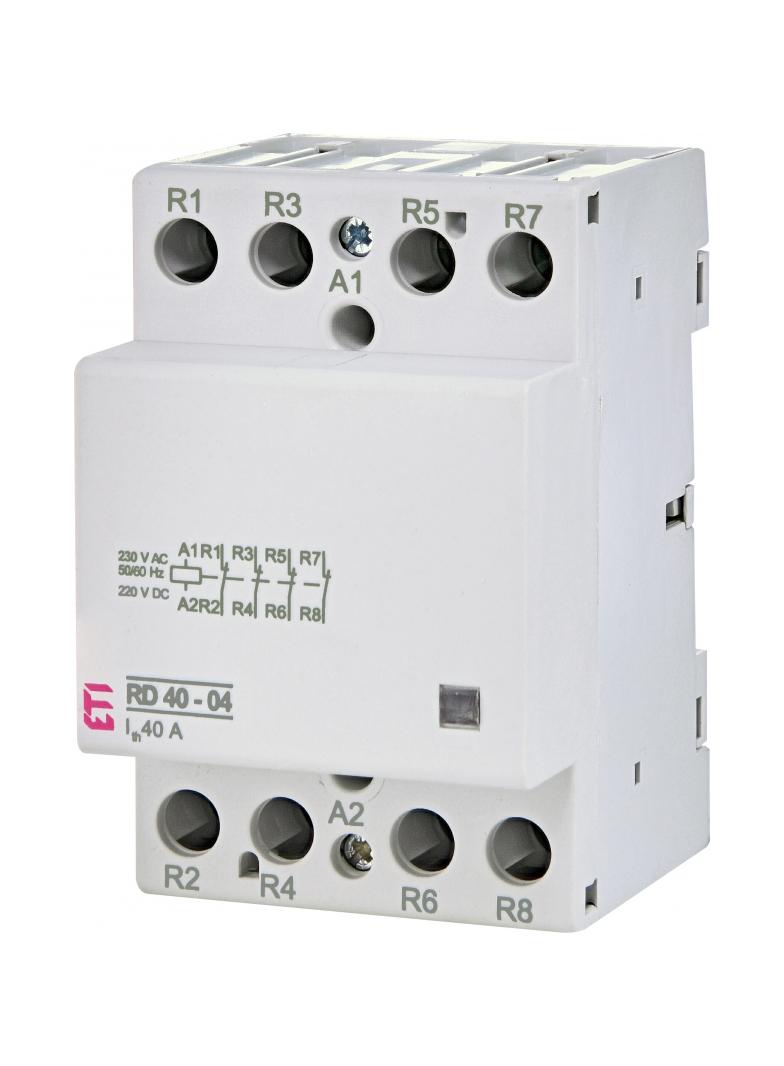 RD 40-04-230V AC/DC Stycznik modułowy 40A 4 styki rozwierne (3 mod. 4 bieg.)
