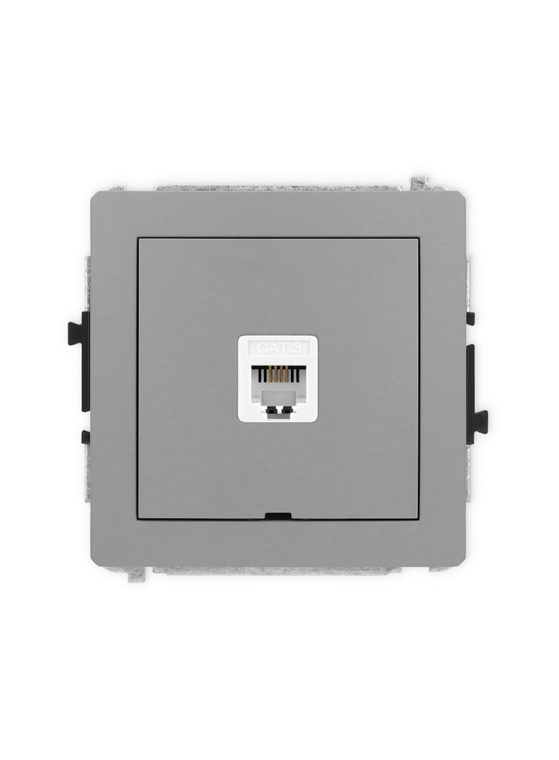 DECO Mechanizm gniazda telefonicznego pojedynczego 1xRJ11, 4-stykowy, beznarzędziowe, bez pola opiso