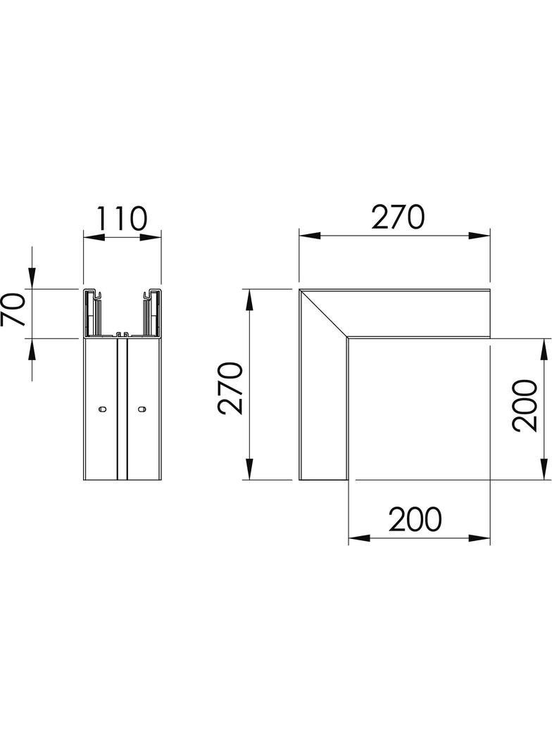 GK-A70110RW, NAROŻE ZEWN. 70X110 CZ.B.