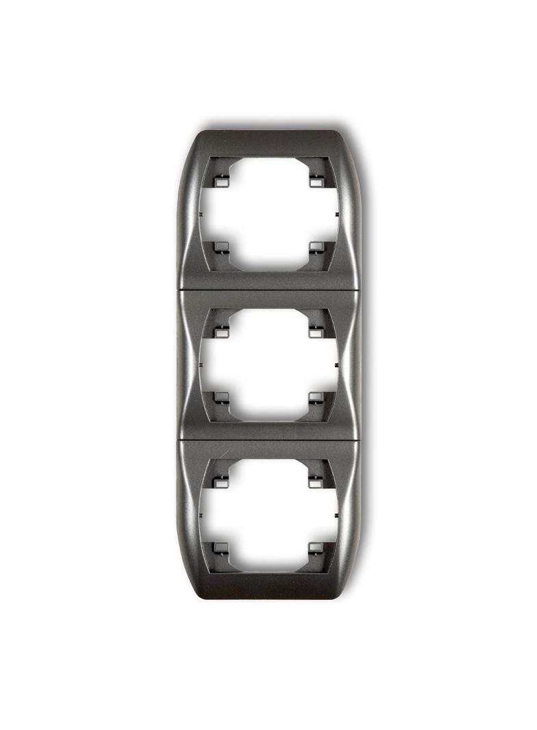 TREND Ramka pionowa potrójna grafitowa