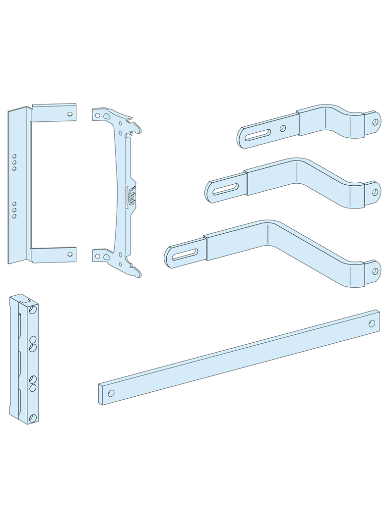 Rozdzielnice PrismaSet, szyny do montażu aparatu ISFT100N/160