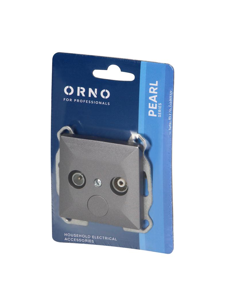Gniazdo abonenckie ''RTV'' Pearl, 1,5dbt, GAP-P/K, antracyt OR-OE-7712/RTV/K/A ORNO