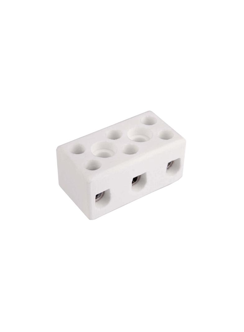 Złączka gwintowa porcelanowa 4mm² 3‑tory biała z 2 otworami montażowymi CPO‑5A‑3P 80713516 SIMET