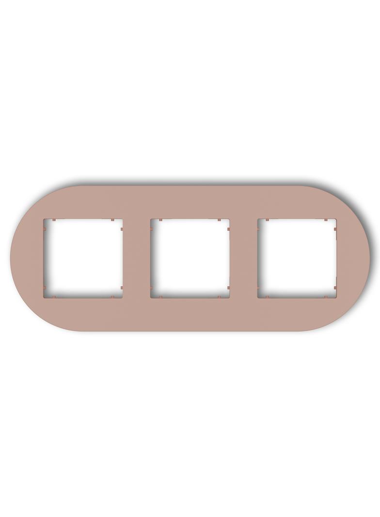 MINI Ramka uniwersalna potrójna okrągła z tworzywa łososiowy