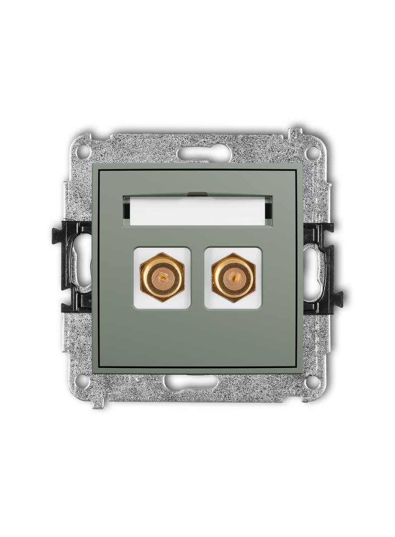 ICON Mechanizm gniazda antenowego podwójnego typu F (SAT) pozłacany szałwiowy