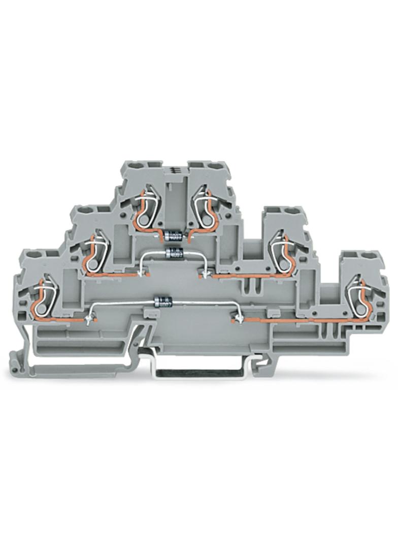 trzypiętrowa złączka diodowa 2,5 mm2 szara