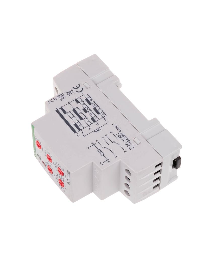 Przekaźnik czasowy 2-funkcyjny (nastawa 2 czasów T1 T2, styk: 2xNO/NC 24V