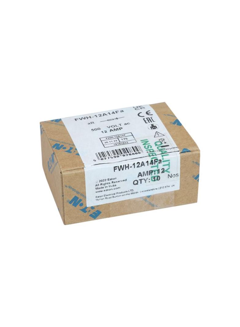 12A 500V AC UL 14x51mm FERRULE FUSE Wkładka szybka 12A AC 500V 14x51 mm aR UL FWH-12A14F EATON