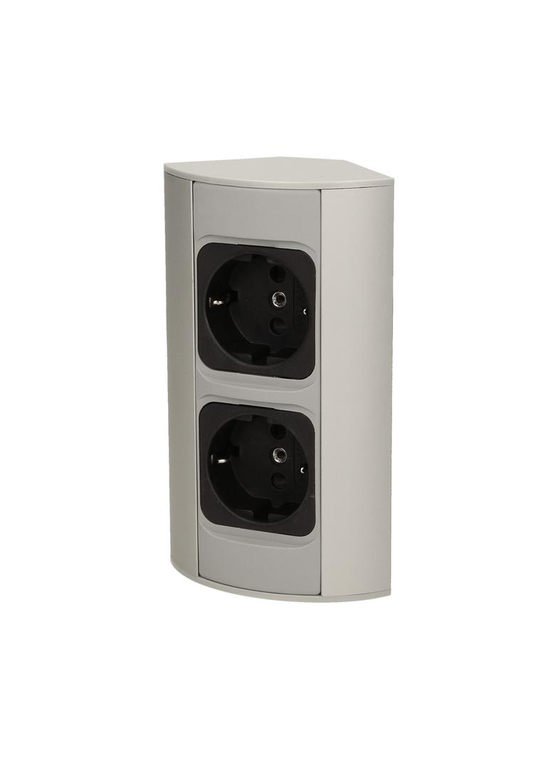 Gniazdo meblowe bez wyłącznika, 2x2P+Z, srebrne, wersja schuko OR-AE-1303/G(GS) ORNO
