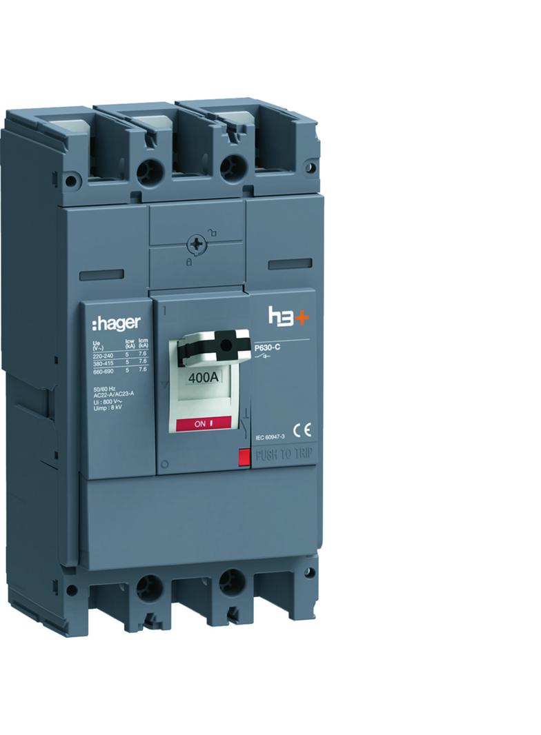 MCCB Rozłącznik mocy h3+ P630 3x400A HCW400AR HAGER