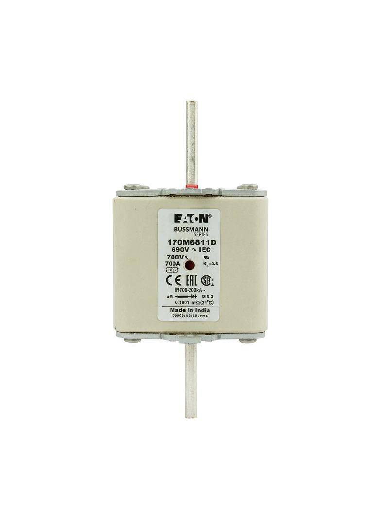 700A 690V aR DIN 3 HSDNH FUSE Wkładka szybka 700A AC 690 V DIN 3 aR DIN IEC podwójny wskaźni 170M681