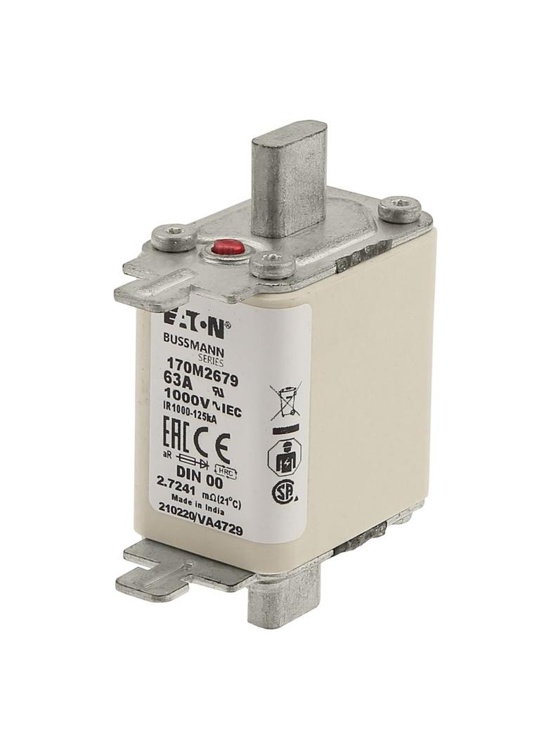 63A 1000V aR DIN 00 TYPE T FUSE Wkładka szybka 63A AC 1000V DIN 00 aR DIN IEC nieizolowane 170M2679