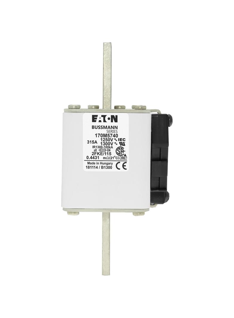 FUSE 315A 1250V 2FKE/115 AR CU Wkładka szybka 315A AC 1250V rozmiar 2 61x77x160 mm aR IEC, 170M5740