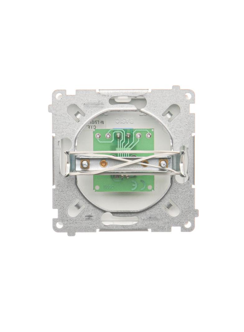 Simon Basic Gniazdo telefoniczne RJ11 uniwersalne pojedyncze Montaż na łapki lub wkręty biały