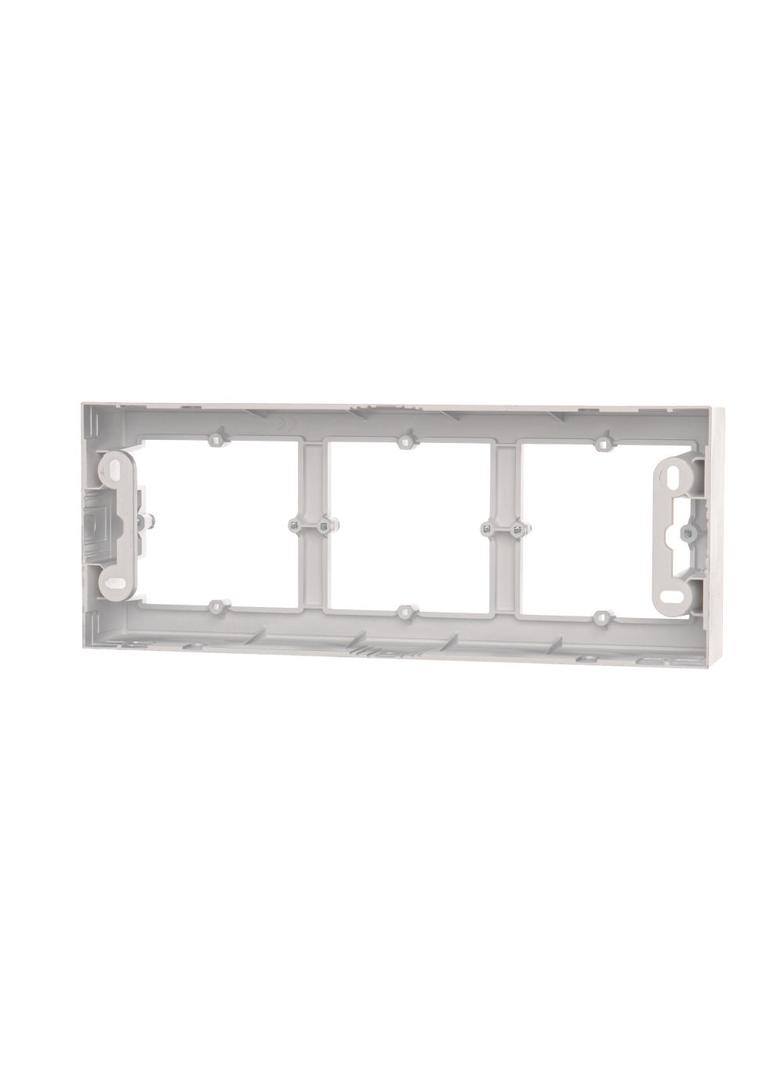 Simon 54 Premium Puszka natynkowa 3-krotna do ramek PREMIUM. Głębokość 35mm srebrny mat