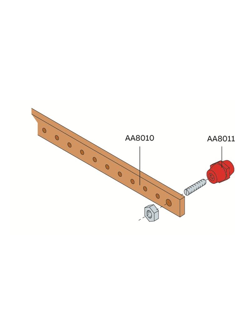 AA8010 SZYNY CU L=1000MM SR, 4 SZT.