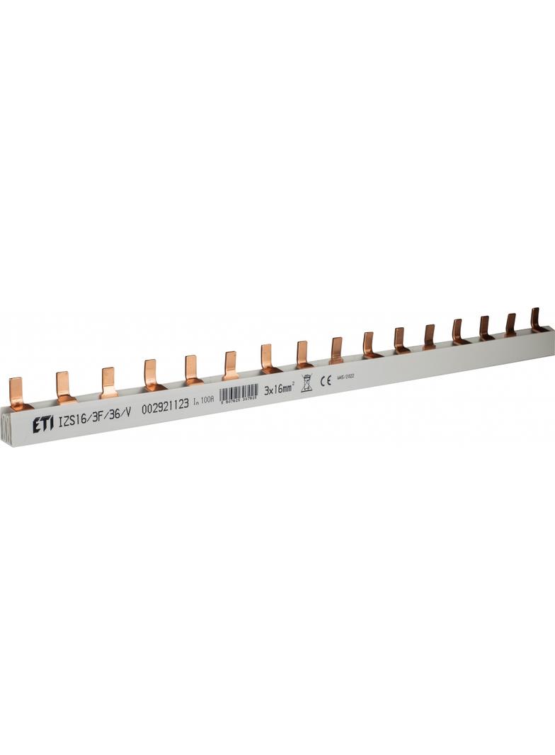 Szyna łączeniowa sztyftowa 3P 100A 16mm2 (36 mod.) IZS16/3F/36/V (1m) 002921123 ETI