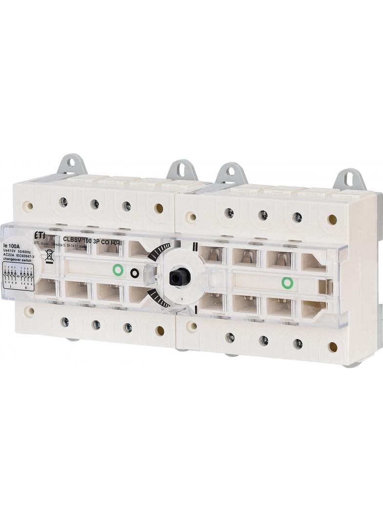 Przełącznik I-0-II z widoczną przerwą CLBSV 100 3P CO I-0-II 004661891 ETI