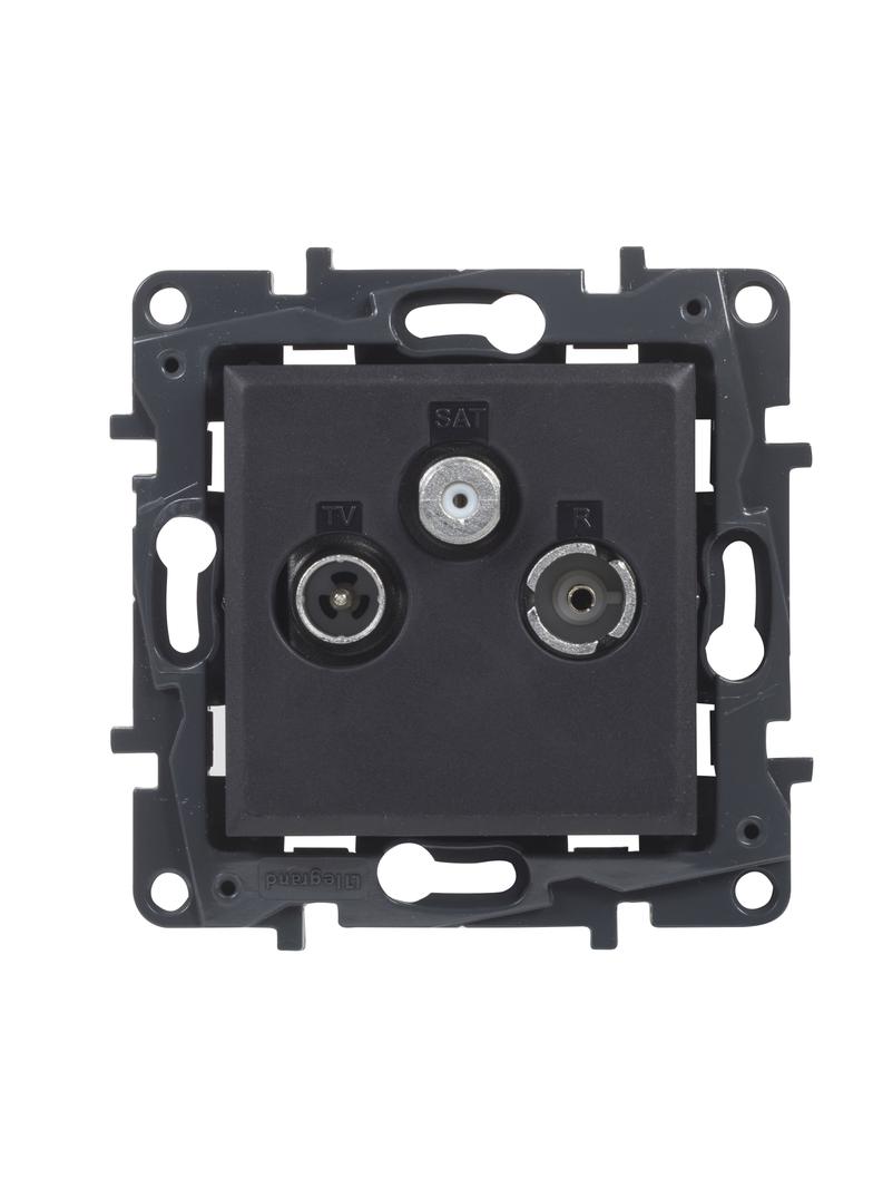Niloe Step - gniazdo TV-R-SAT końcowe do instalacji typu gwiazda 1,5 dB- kolor czarny, Legrand