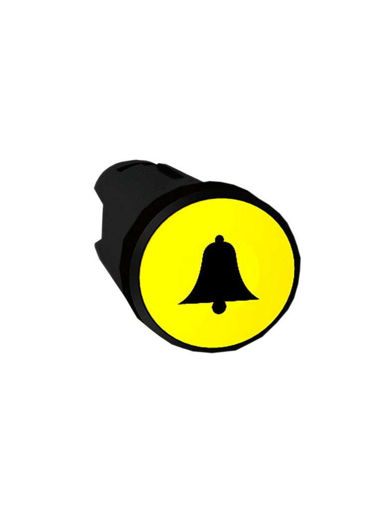 Harmony XB5 Główka przycisku płaskiego z samopowrotem żółta z symbolem dzwonka plastikowa