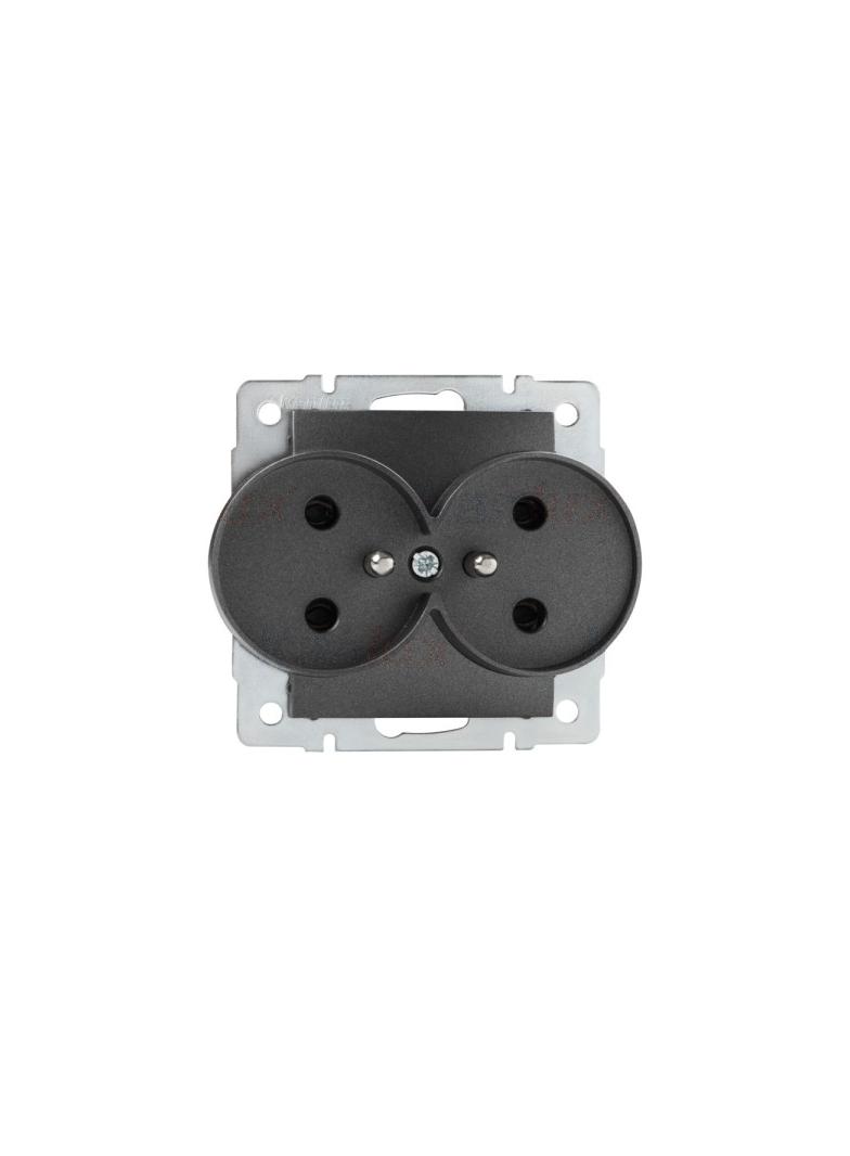 LOGI Gniazdo podwójne z uziemieniem śrubowy Grafit 16A 250V 021253141 25269 KANLUX