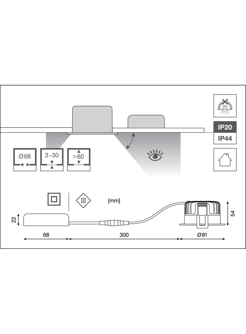 Oprawa SP DARKLIGHT FIX P 8W 927 PS DIM IP44 BK