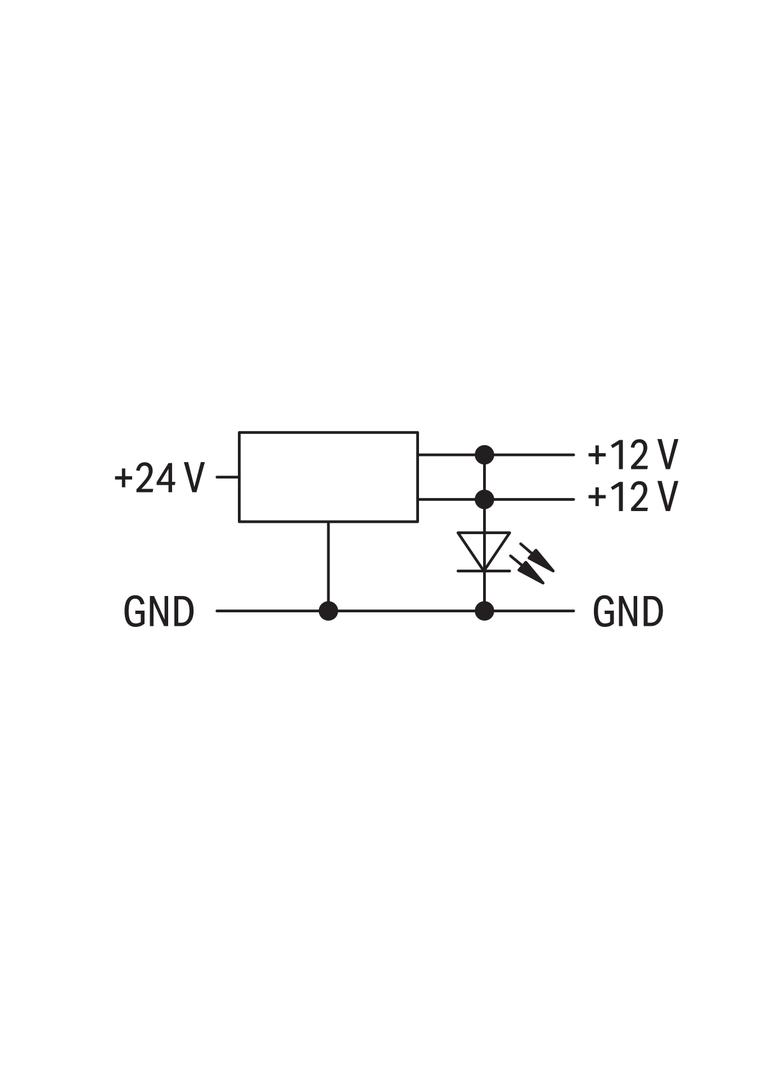 złączka z przetwornikiem DC/DC 24VDC/12VDC/500mA