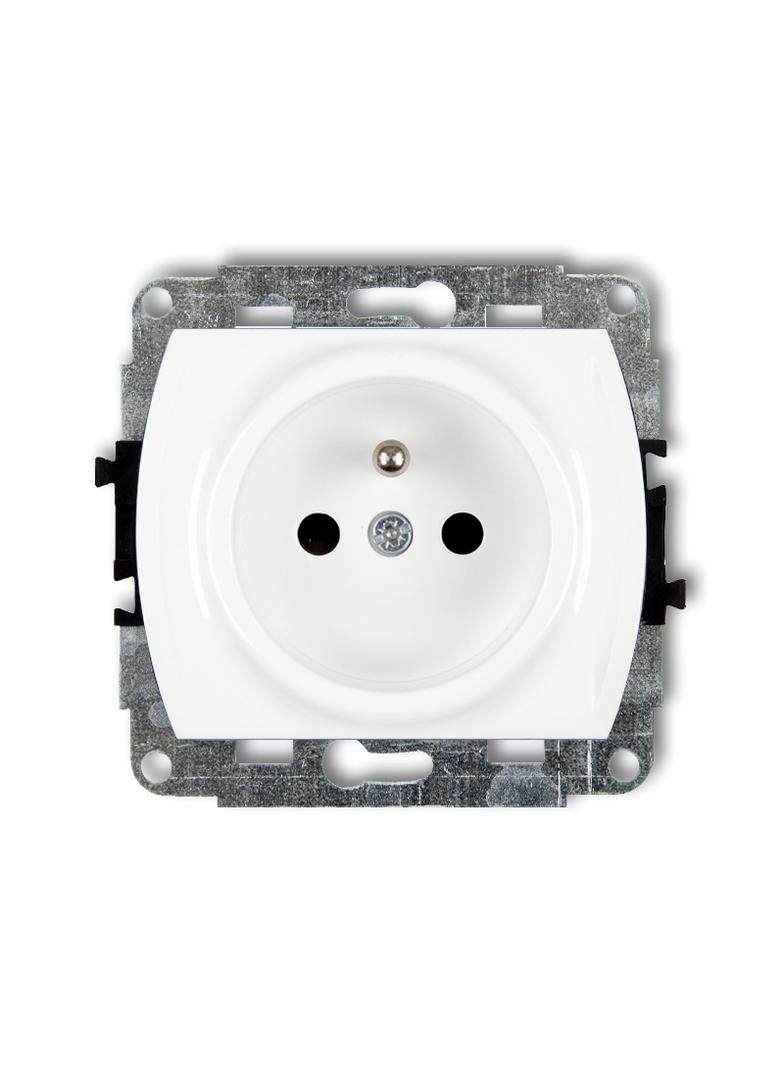 TREND Mechanizm gniazda pojedynczego z uziemieniem 2P+Z (przesłony torów prądowych) biały